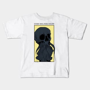 Skull octopus quote "Every Soul Feels Death" Kids T-Shirt